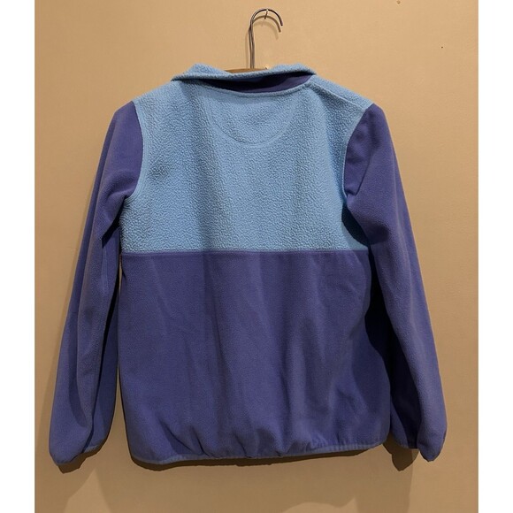LL Bean Girls Sweatshirt Fleece Pullover Purple Zip Kangaroo Pocket Size L 14-16 - Picture 7 of 10